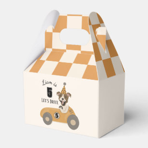 Race Car Dog Boys Fifth Birthday Party  Favor Box
