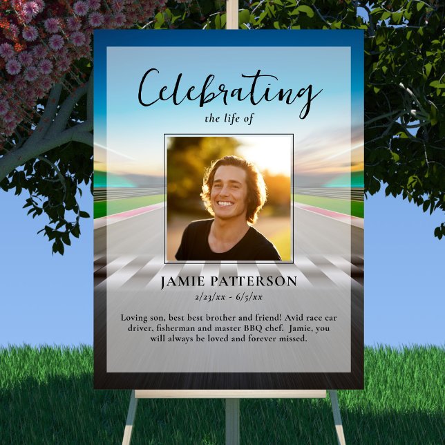 Race Car Driver Celebration of Life, Funeral Photo Poster (Creator Uploaded)