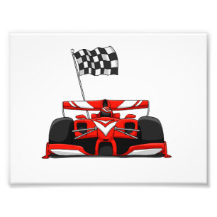 Race car extreme cartoon  Choose background color Photo Print