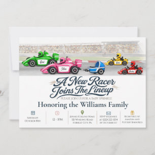 Race Car Family Baby Sprinkle Invite