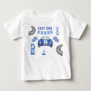 Race Car First Birthday Party Baby T-Shirt