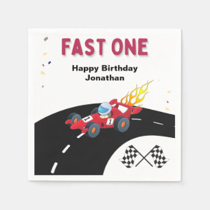 Race Car First Birthday Party Napkin