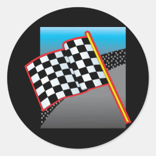 Race Car Flag Classic Round Sticker