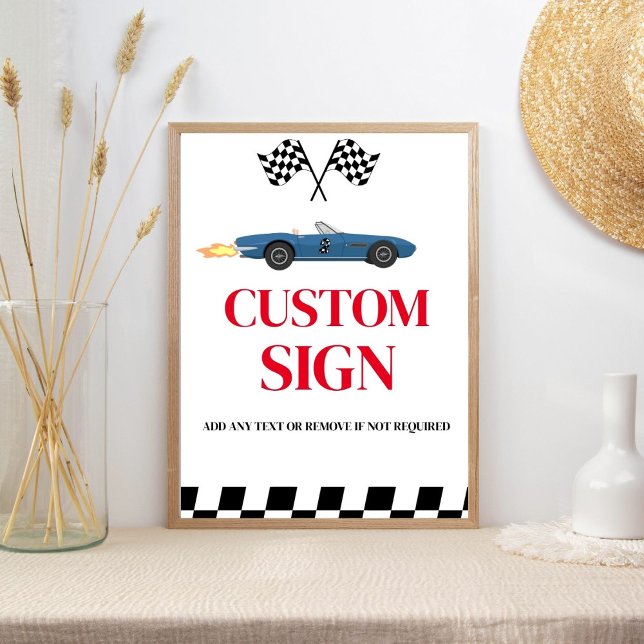  Race Car Growing up Two fast Birthday Custom Sign (Creator Uploaded)