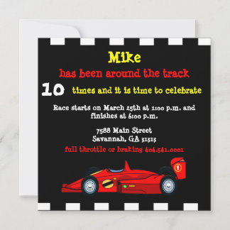 Race Car Invitation