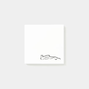 Race Car Line Drawing Silhouette Post-it Notes