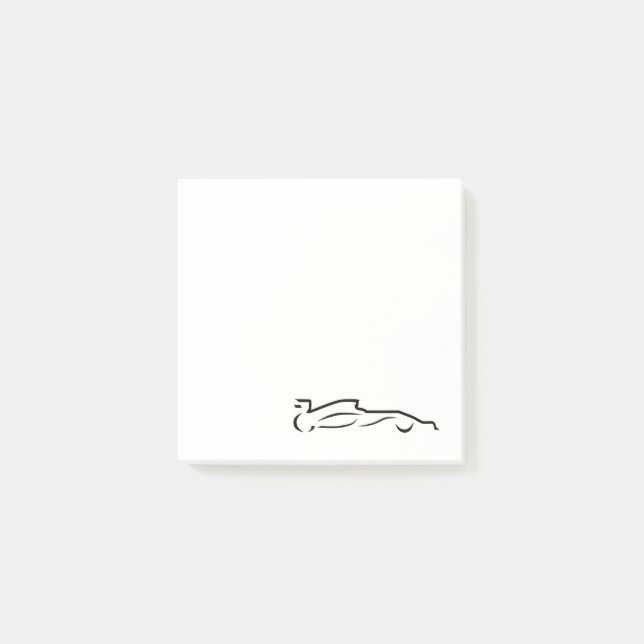 Race Car Line Drawing Silhouette Post-it Notes (Front)
