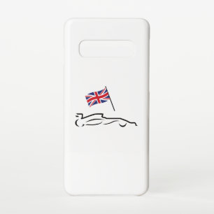 Race Car Line Drawing with British Flag Samsung Galaxy Case