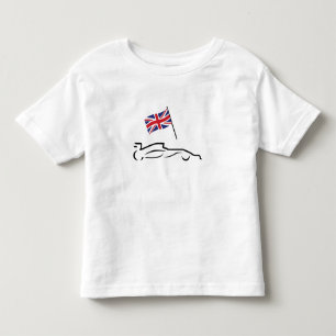 Race Car Line Drawing with British Flag Toddler T-shirt