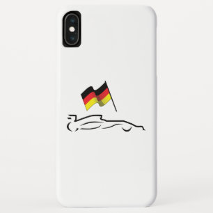 Race Car Line Drawing with German Flag iPhone XS Max Case