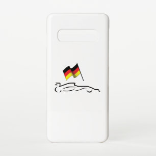 Race Car Line Drawing with German Flag Samsung Galaxy Case