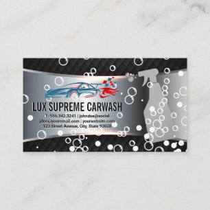 Race Car Logo   Soap Bubbles   Car Wash Business Card