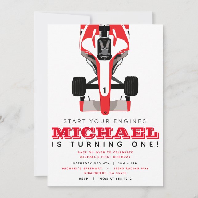 RACE CAR PARTY INVITE (Front)