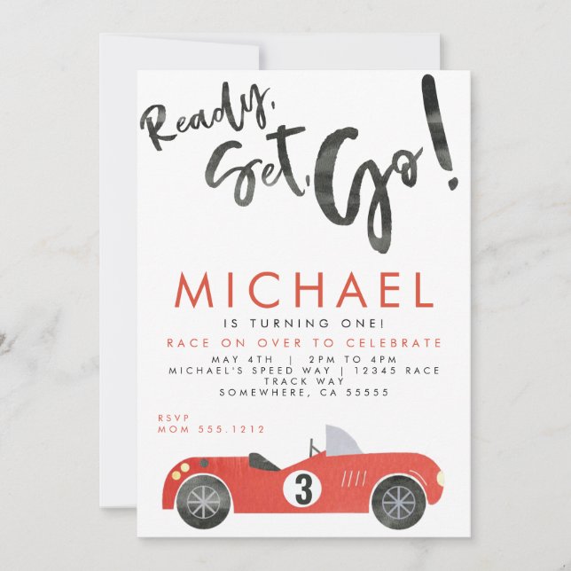 RACE CAR PARTY INVITE (Front)