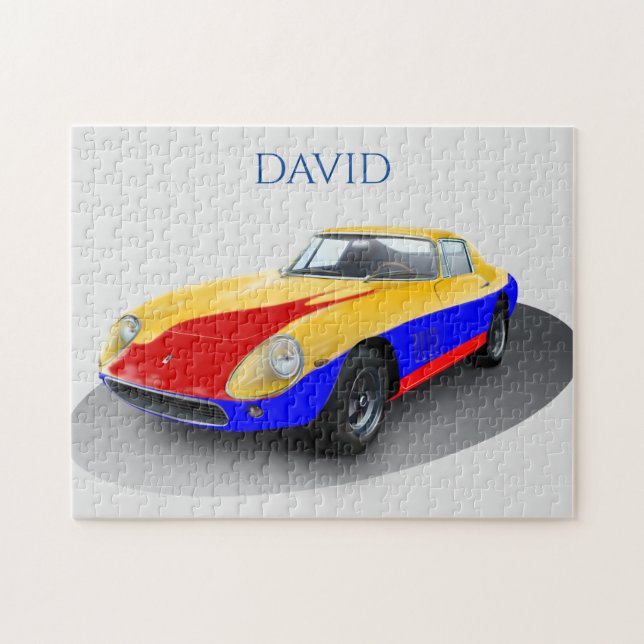 RACE CAR PUZZLE.  Personalized name. Jigsaw Puzzle (Horizontal)