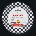 Race Car Race Birthday Party Chequered Paper Plate<br><div class="desc">Race Car Race Birthday Party Chequered Paper Plates. Paper plate perfect for your kid's Race Car-themed Birthday Party! Easy to customize at home. Check out Race Car Birthday Collection for more matching items. Personalize your today!</div>