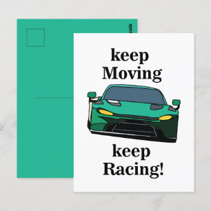 Race Car Racer Racing Postcard