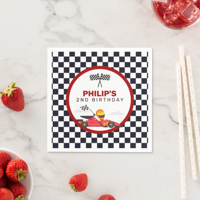 Race Car Racing Birthday Party Napkin (Insitu)