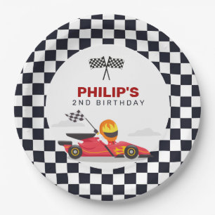 Race Car Racing Birthday Party Paper Plate