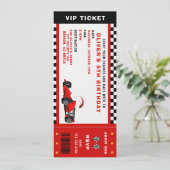 Race Car Racing Boy Birthday Party Ticket  Invitation (Standing Front)