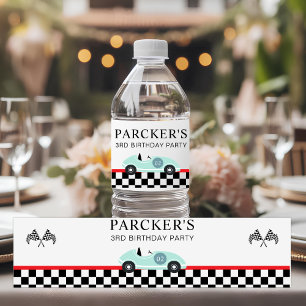 Race Car Racing Personalized Birthday Party Decor Water Bottle Label