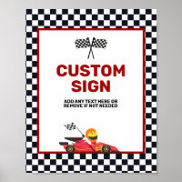 Race Car Racing Two Fast Boy Birthday Custom