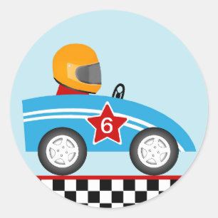 Race car round sticker customize