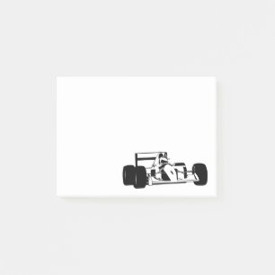 Race Car Silhouette black and white Post-it Notes