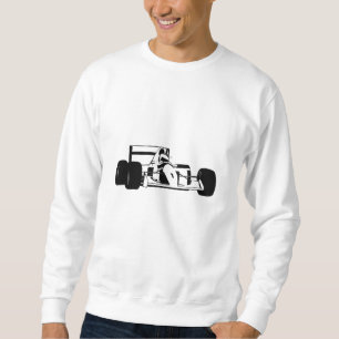 Race Car Silhouette black and white Sweatshirt
