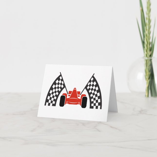 Race Car Thank You or Blank Note Card (Front)