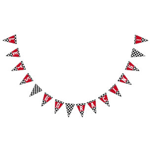 Race Car Theme Party Boy Birthday Bunting Flags
