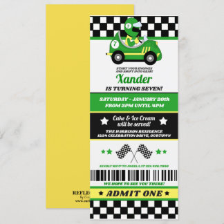 Race Car Ticket Style Birthday Party Invitation