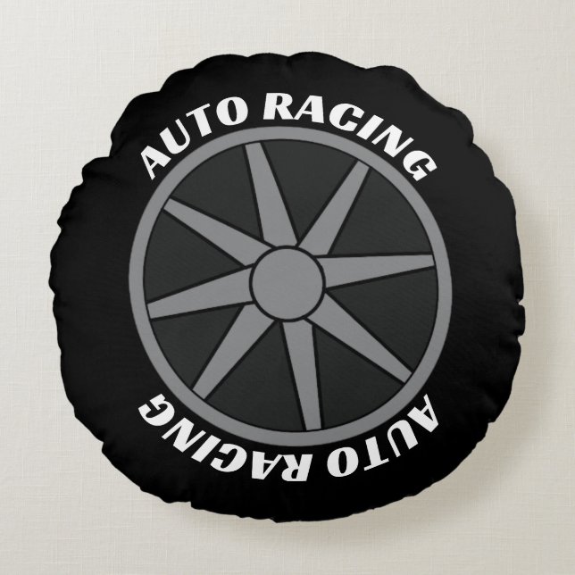 Race Car Tire Round Pillow (Front)