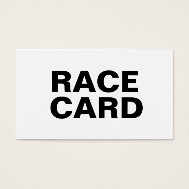 Race Card (Front)