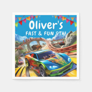 Race Cars Birthday Napkin