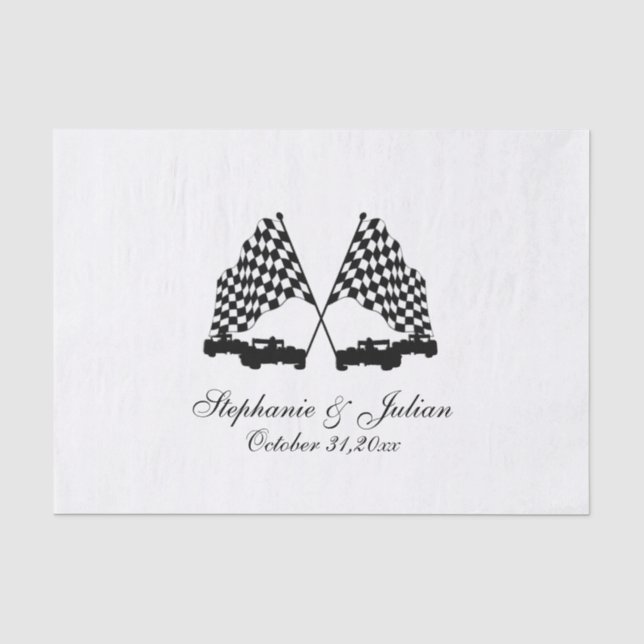 Race Cars Chequered Flag Tissue Paper (Front)
