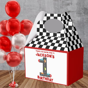 Race Cars First Birthday Kids Party Favor Box