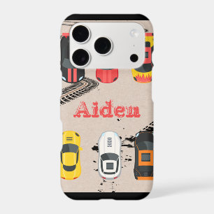 Race Cars with Tire Tread Marks Personalized     