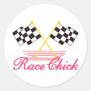 Race Chick Classic Round Sticker