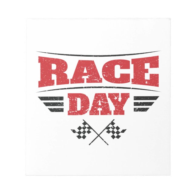 Race Day Chequered Flag Car Racing Medium Notepad (Front)