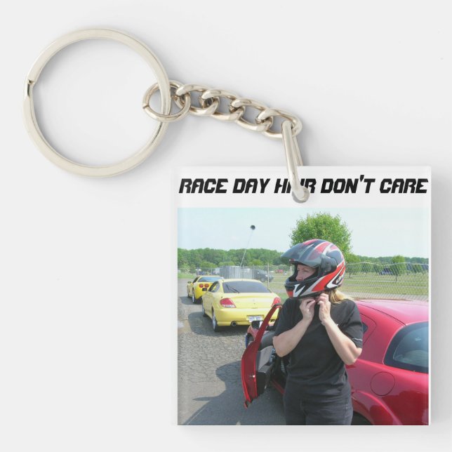 RACE DAY HAIR DON'T CARE KEYCHAIN (Front)
