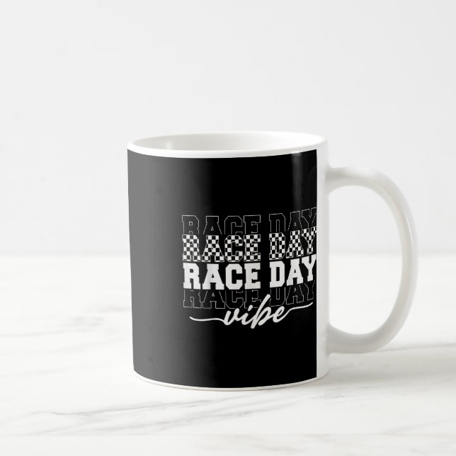 Race Day Vibes Chequered Coquette Bow Car Racing M Coffee Mug (Right)