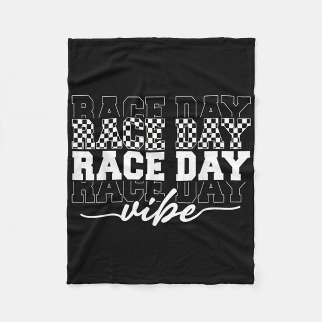 Race Day Vibes Chequered Coquette Bow Car Racing M Fleece Blanket (Front)