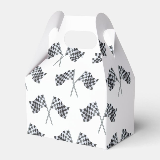 Race Flag Baby Shower Favor Box (Front Side)