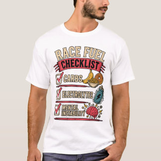 Race Fuel Checklist | Funny Runner Humour T-Shirt