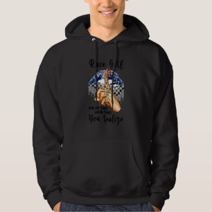 Race Girl Knows More Than She Says Chequered Lips Hoodie