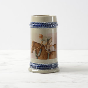 Race Horse and Jockey Beer Stein