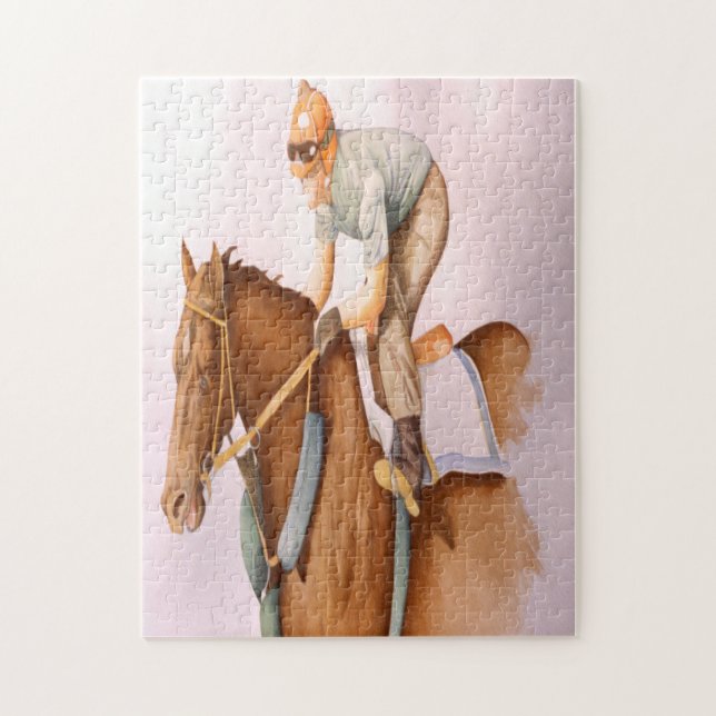 Race Horse and Jockey Jigsaw Puzzle (Vertical)