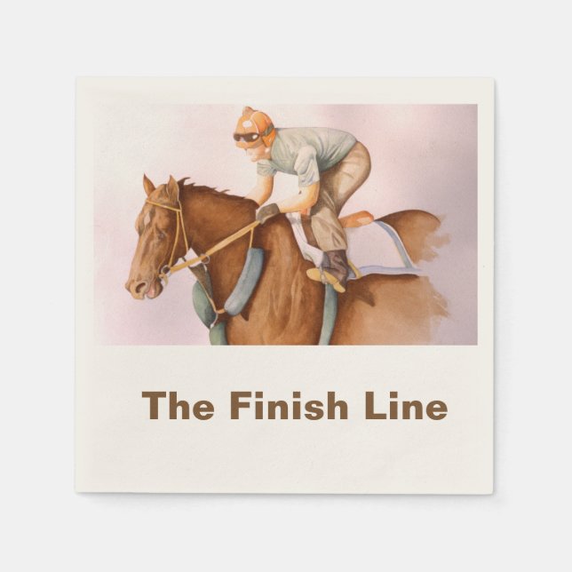 Race Horse and Jockey Napkin (Front)