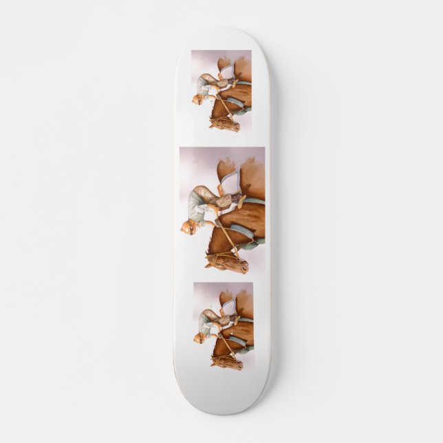 Race Horse and Jockey Skateboard (Front)